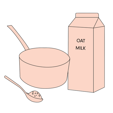 Heat one heaped teaspoon of loose leaf Tiger Purrr chai and 200ml of oat milk in a saucepan