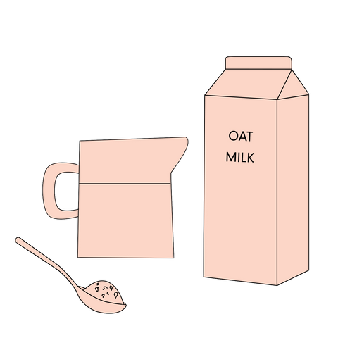 Mix one heaped teaspoon of tiger purrr and 200ml of oat milk in a jug
