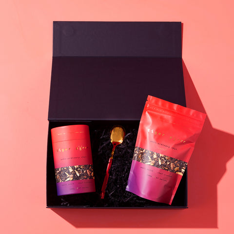Tiger Purrr chai – mouth tingly delicious, chef crafted, activated chai. The Love gift set.